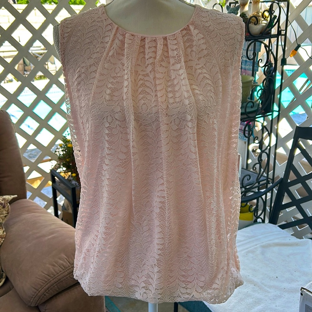 Liz Claiborne Career Womens Sleeveless Pullover Lace Blouse Medium NWT 💗🌷💗